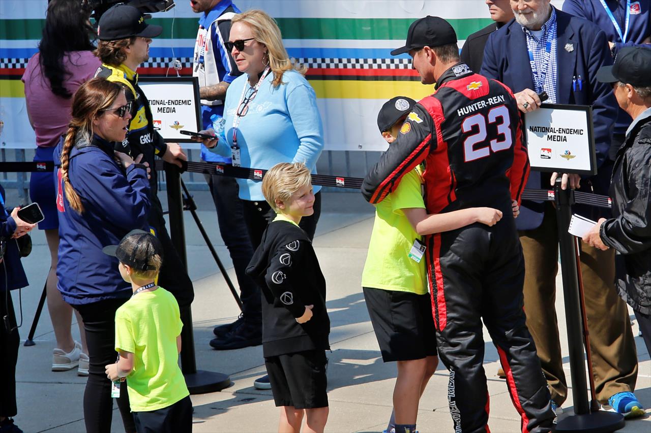 Ryan Hunter-Reay with family - Indianapolis 500 Qualifying Day 1 - By: Paul Hurley -- Photo by: Paul Hurley